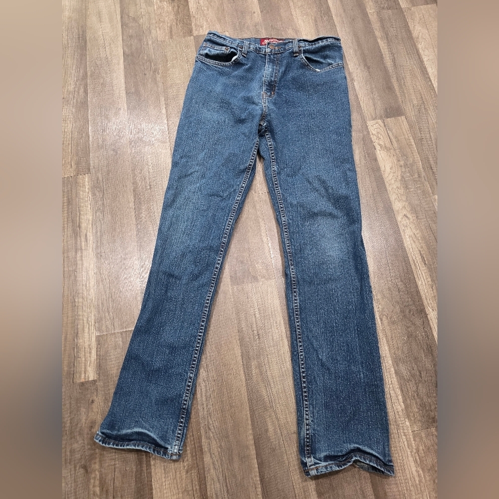 Arizona Jeans Vintage Relaxed Straight Denim Cut Grunge 33 X 34 Festival Cowboy